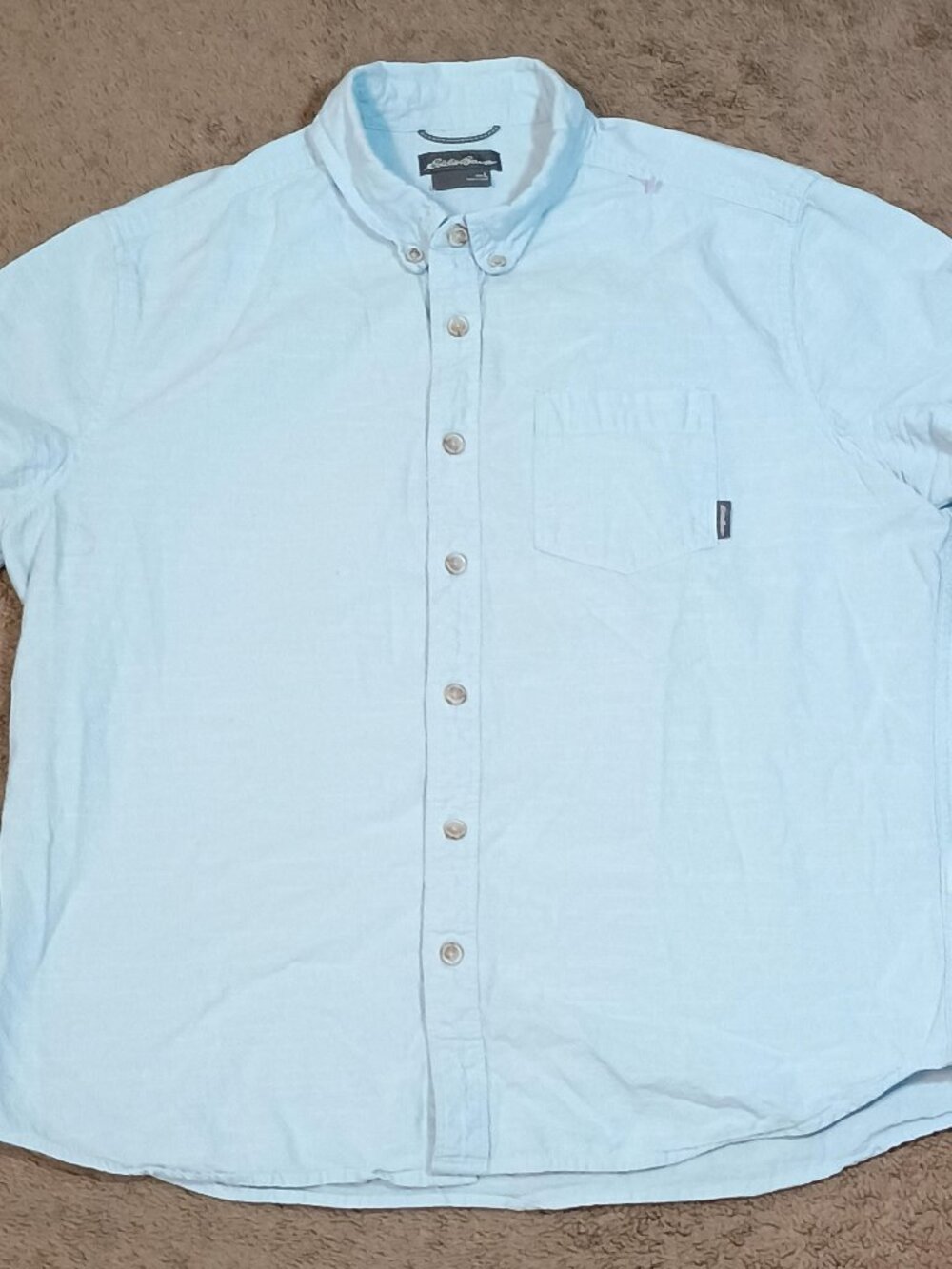 Eddie Bauer/Shirt/Womens Large/Light Blue Chambray/Button Down Coastal Cottageco